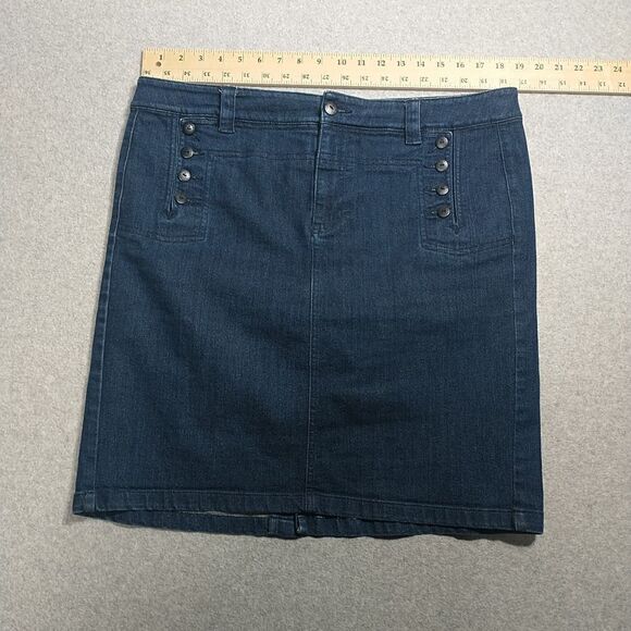 Lauren Ralph Lauren Dark Wash Women's SZ 14 Denim Skirt, . - Picture 2 of 7